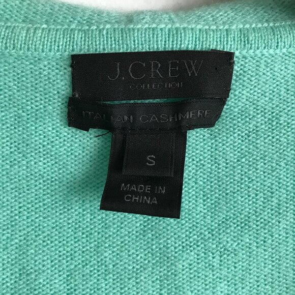 J Crew Cashmere Sweater Hooded Teal Green Long Sleeve Womens S - Picture 3 of 9